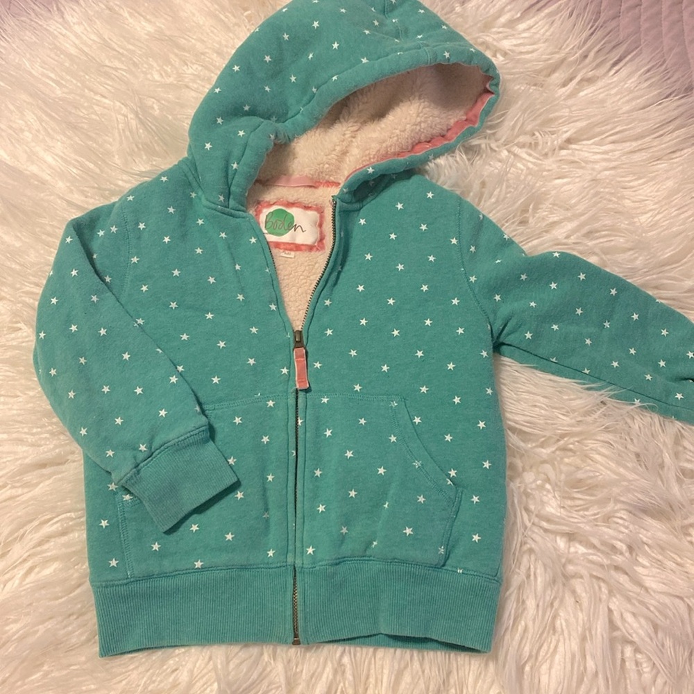 Mini Boden zip front hoodie jacket